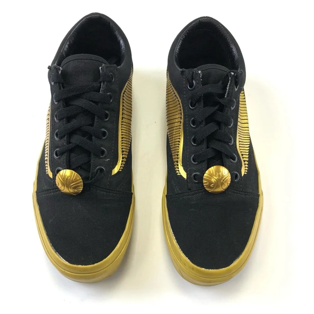 VANS Old Skool x Harry Potter black gold Snitch sneakers Size 7.5